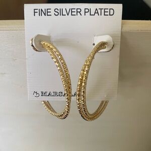 Marsala Gold Fine Silver Plated Hoop Earrings